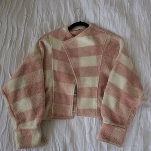 Anthropologie Blush Buffalo Check Jacket